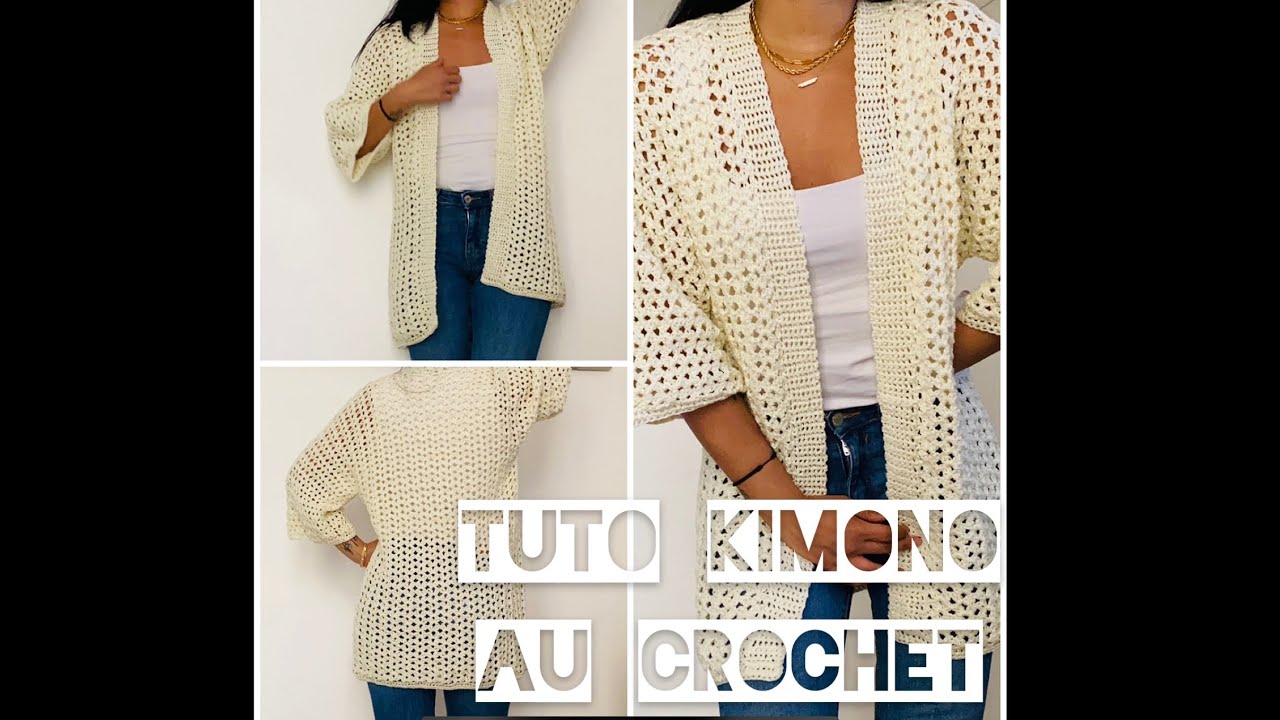 mamie crochet gilet kimono