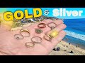 Lots of Rings found Metal Detecting the Beach