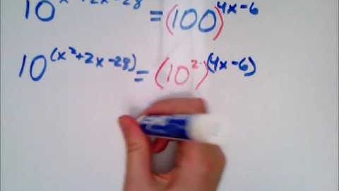Solving an exponential equation by finding common bases, Linear and quadratic exponents