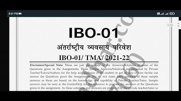 IBO 1 HINDI IGNOU SOLVED ASSIGNMENT 2021-22 / PDF WATSAPP 8228091239