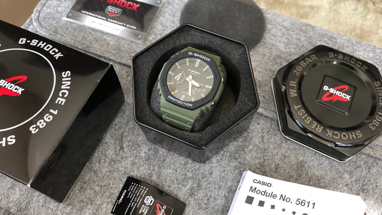 Unboxing & Review Casio G-Shock GA-2110SU-3A G-Oak - my first G-Shock after  20 years - YouTube