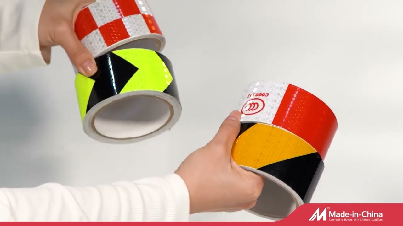 Self Adhesive Dot C2 Red And White Sticker Polyester Truck Vehicle Conspicuity Reflective Tape