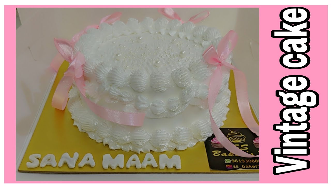 Simple Vintage Cake🎂bow Cake