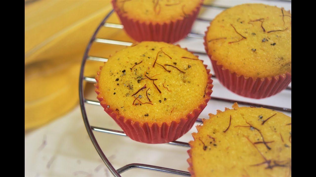 Rajbhog muffins Kesar flavored muffins with dry fruits Unique