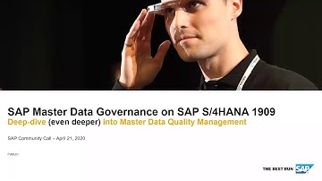 SAP Community Call: Deep dive - Master data quality management with SAP Master Data Governance