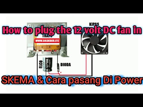  SKEMA  PASANG KIPAS 12v DI POWER  Amplifier  how to plug 