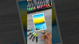 Easy Sunset &amp; Waterfall Drawing 🌅💦 | Oil Pastel Landscape Art