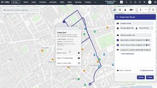 Celebrity Building routes | Maply: Maps for Zoho CRM Wealth