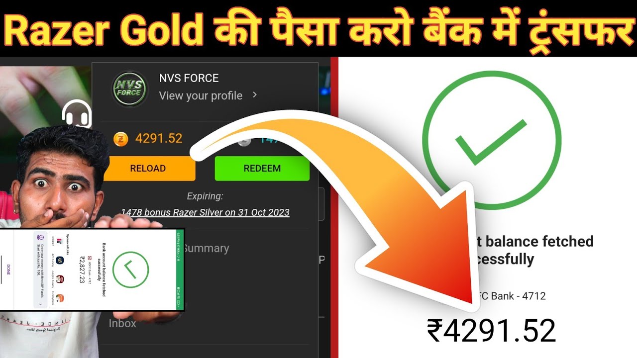 Razer Gold Balance Bank Me Kare Transfer | How To Transfer Razer Gold ...