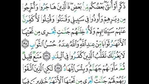 003 سورة آل عمران من الاية 195 إلى 198
