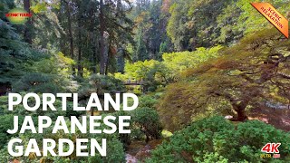 Portland Japanese Garden 4K - Scenic Relaxation Film With Calming Music || Oregon 4K Relaxing Video.