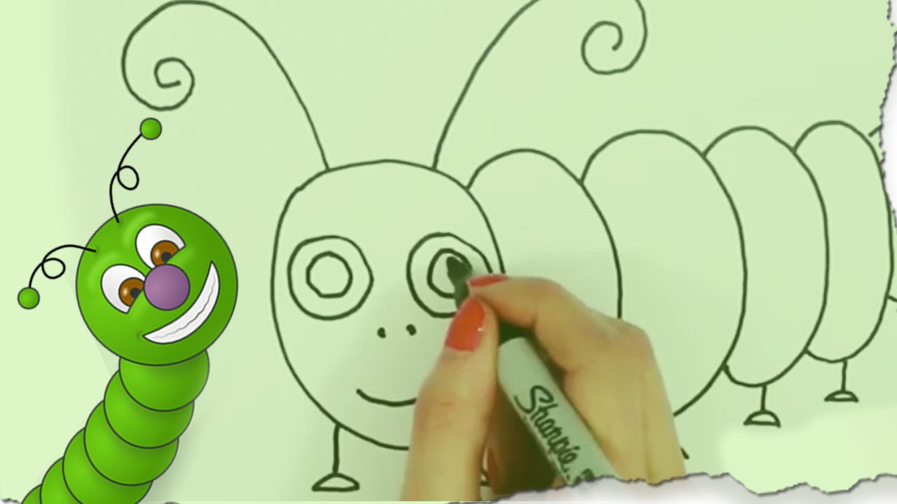 How to Draw a Caterpillar by HooplaKidz Doodle | Drawing Tutorial - YouTube