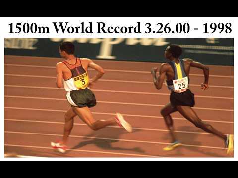 1500m World record 1998 Hicham El Guerrouj 3.26.00 Roma Italy