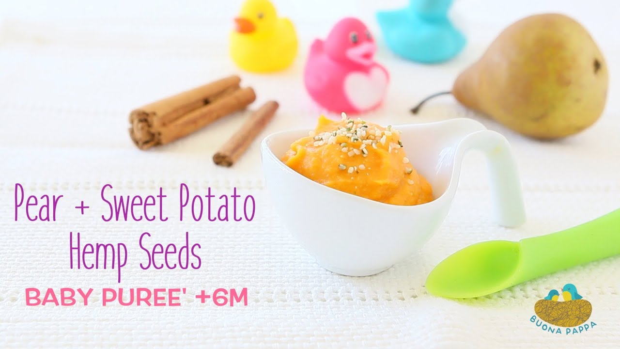 Sweet potato and pear baby puree recipe +6M | BuonaPappa