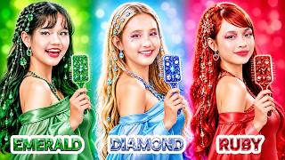 Emerald Vs Ruby Vs Diamond Girl At Beauty Spa! Jewelry Makeup Styles!