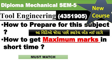 how to pass in tool II Tool engineering imp questions  II gtu 5th sem I 4351905 TE IMP