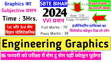 engineering graphics previous year question paper | engineering graphics important questions | sbte