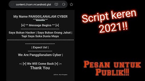 SCRIPT DEFACE KEREN | PESAN UNTUK PUBLIK || PANGGILANALAM8