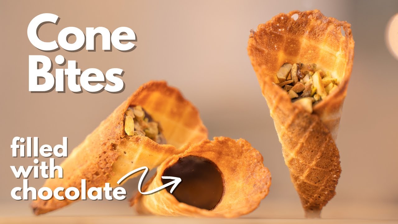 Hazlenut Cream & Milk Chocolate Mini Waffle Cones