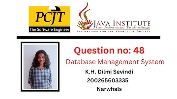 Database Management System | Question 48 | 1st Year | Java Institute