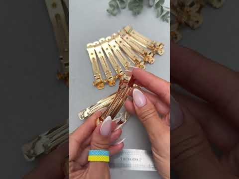 Основа для заколки-автомат 8 см, ЗОЛОТО, Преміум, 1 шт, видео 1