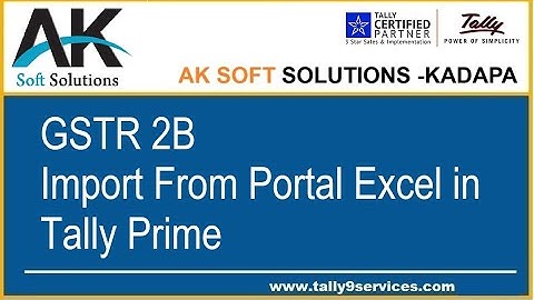 Add On: 083 -GSTR 2B Import From Portal Excel in Tally Prime | Tally Customization