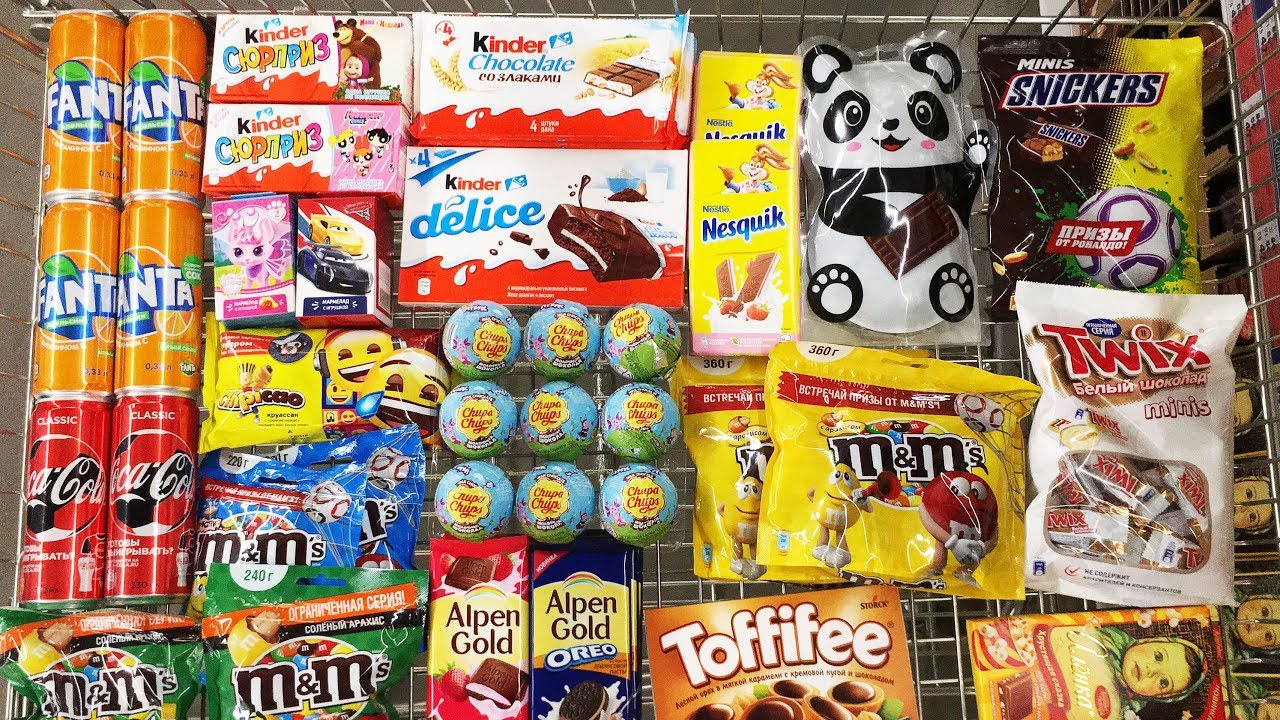 A Lot Of Candy 2018 NEW #100 ASMR / АСМР Киндер Сюрпризы Маша и Медведь, Фанта, Кола, Лунтик