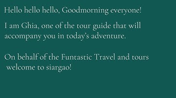 Siargao tour guiding script