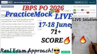 PRACTICEMOCK IBPS PO 2026_LIVE Mock 17-18 JUNE | My SCORE🔥😎| Share Your Score✍️📝| #ibpspo #sbipo