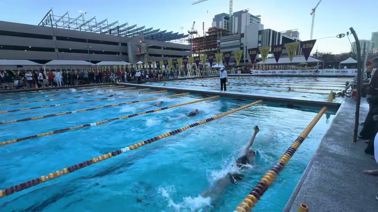 Women 100 Backstroke B Final BIG 12 WEST CHAMPIONSHIPS JAN 16, 2026