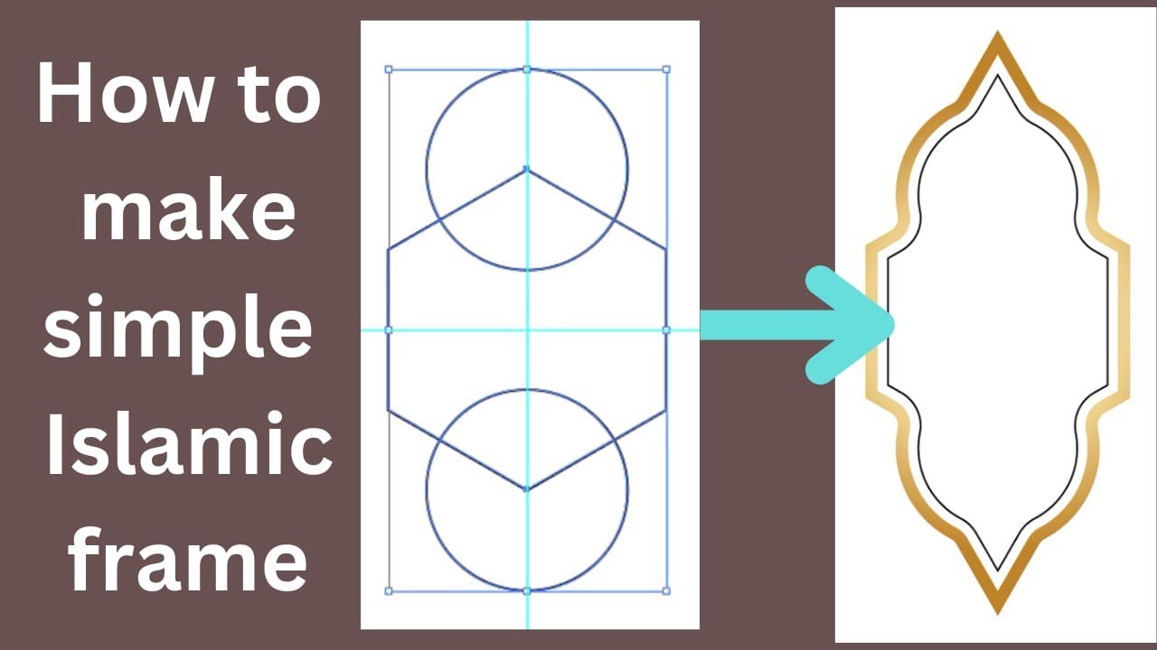 How to make a Simple Islamic Frame Design in Adobe Illustrator|| Step ...