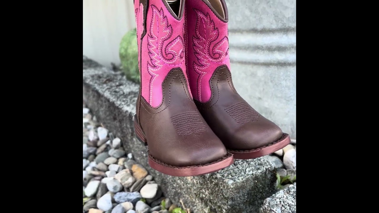 Roper Toddler Pink Square Toe Faux Leather Boot 09-017-1900-1702 PI