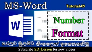 How to add number format./MS-Word/ Sinhala