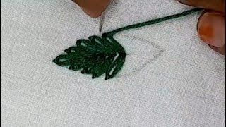 Beautiful Lazy daisy Leaf design | basic leaf hand embroidery #embroideryclasses
