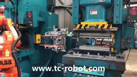 Type C Frame Stamping presses in line wiht 6 Axis Robotics A01 | TCR-Robotics Thailand
