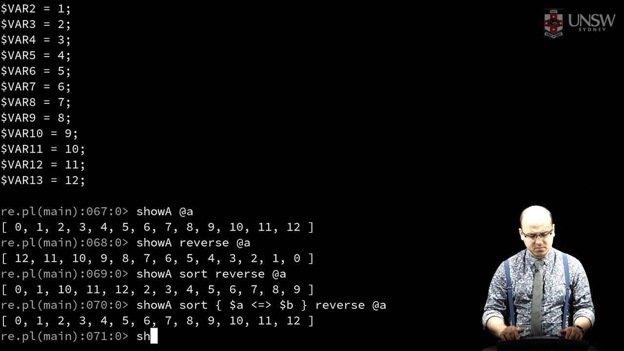 COMP2041/COMP9041 - Arrays in Perl - YouTube