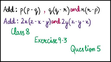 Q 5 Ex 9.3- Algebraic Expressions and Identities Class 8th - Ch 9 | Monomial | Binomial | Trinomial