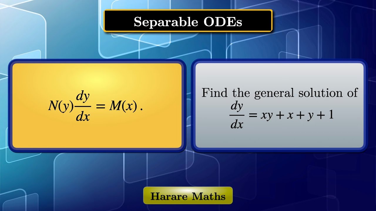 Separable Differential equations - YouTube