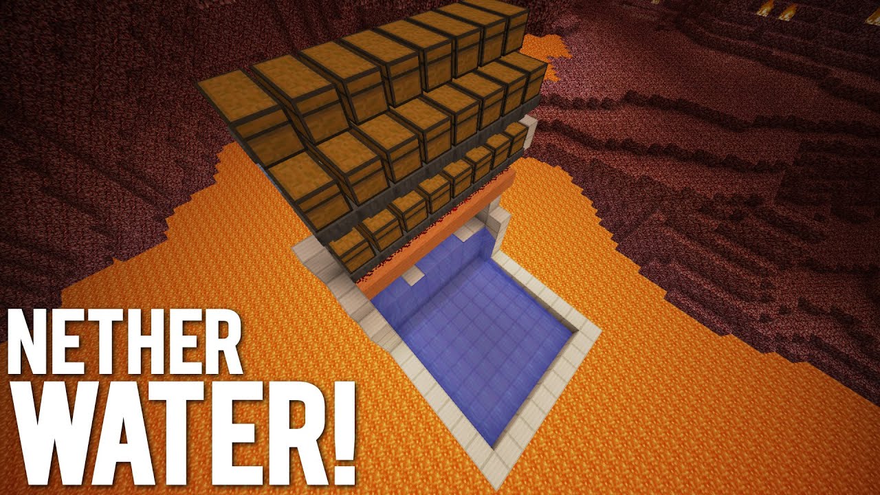 Minecraft: Water In The Nether Using Redstone - YouTube