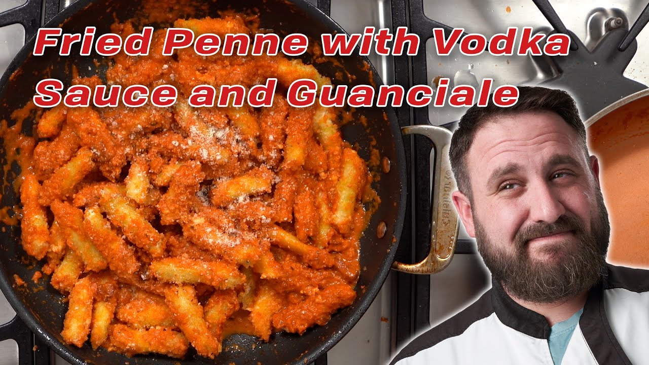 Fried Penne with Vodka Sauce and Guanciale Recipe YouTube