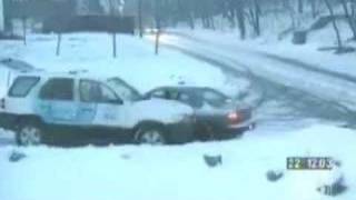 FTVLive.com Car just misses KDKA News Truck
