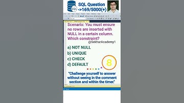 SQL Question 169 || #shorts #ytshorts #youtubeshorts #sql #interview #reels #mysql @SekharAcademy1