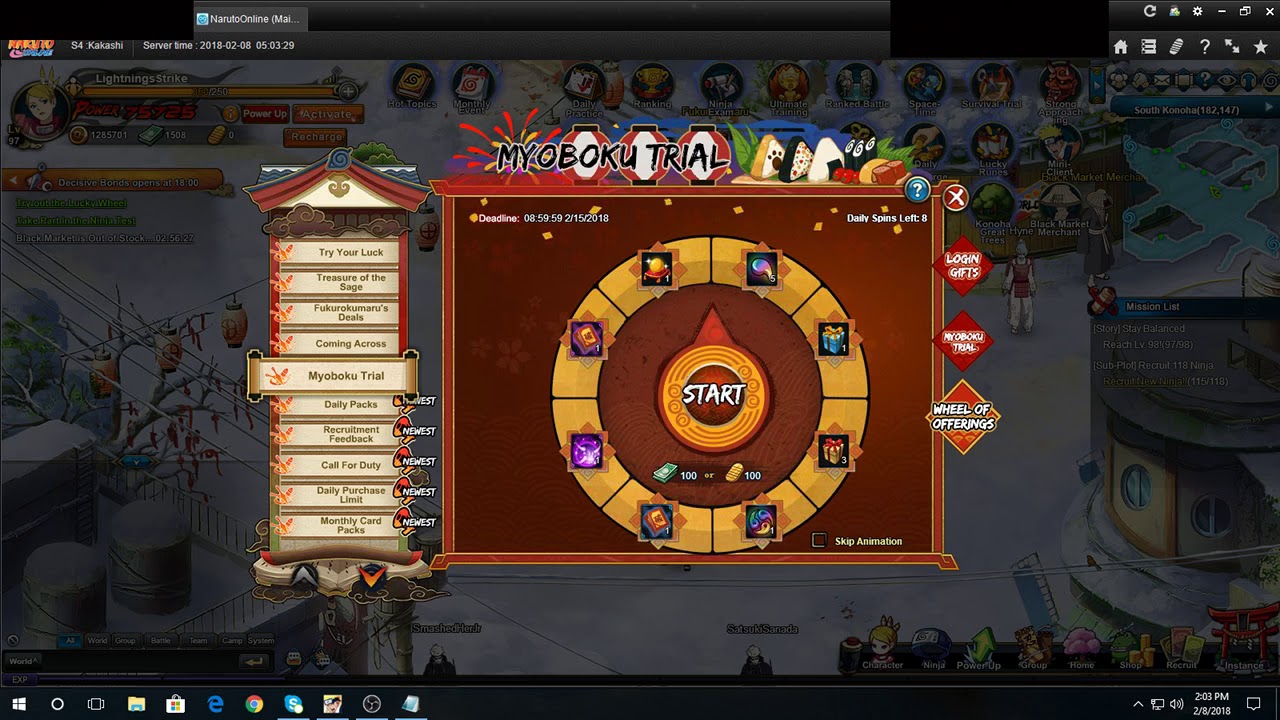 Naruto Online:2/8/2018 NA Events - YouTube