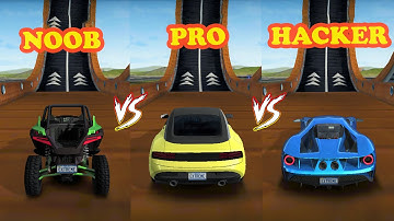 Noob VS Pro VS Hacker - Extreme Car Driving Simulator | Ramp Stunt Part# 07