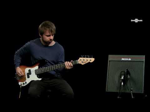 3/4-la-bass-guitar-by-gear4music,-sunburst-|-gear4music-demo