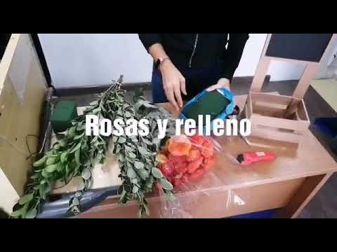 COMO HACER ARREGLOS DE ROSAS EN CAJA DE MADERA - YouTube