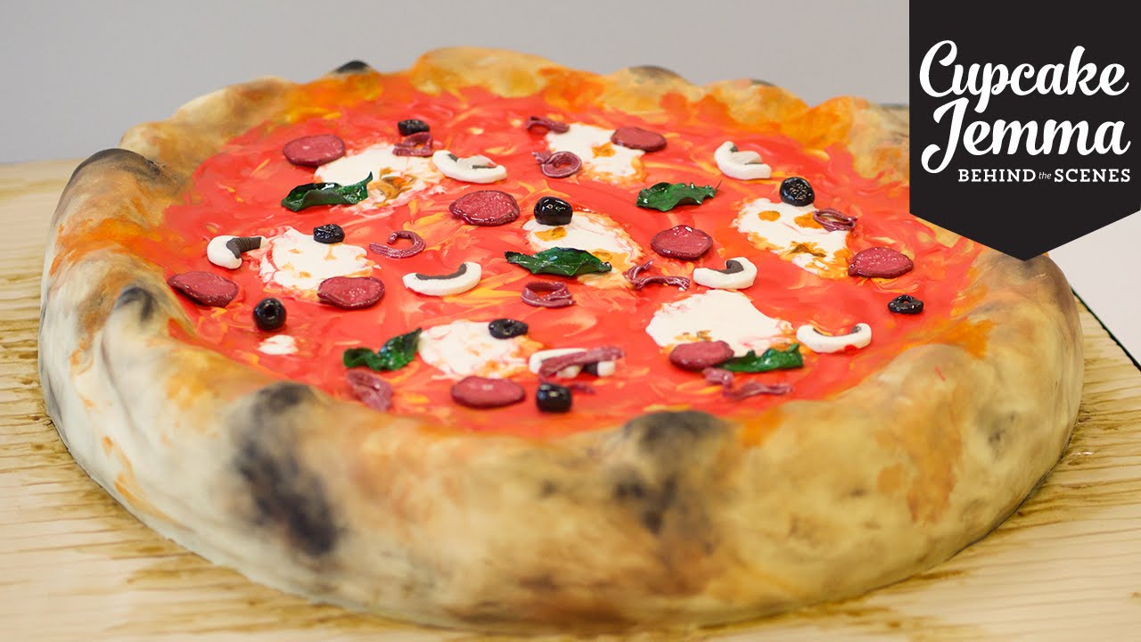 Behind The Scenes Making Giant Pizza Cakes! | Cupcake Jemma