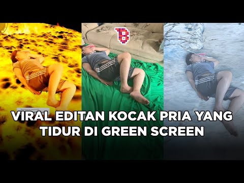 Viral pria jadi bahan editan karena tidur di atas green screen, hasilnya kocak  | TRENDING