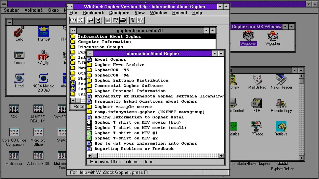 Jak vypadala a jak se používala služba Gopher? - YouTube