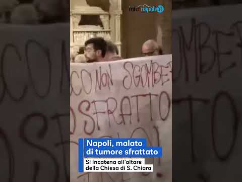 Video Carlo un 70enne ammalato di tumore sfrattato si è incatenato all'altare della chiesa di S. Chiara
